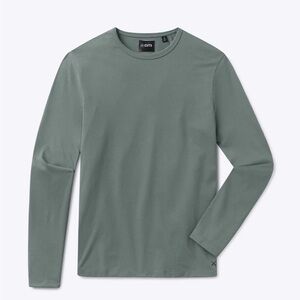 Cuts Long Sleeve Crew curve hem in Sage